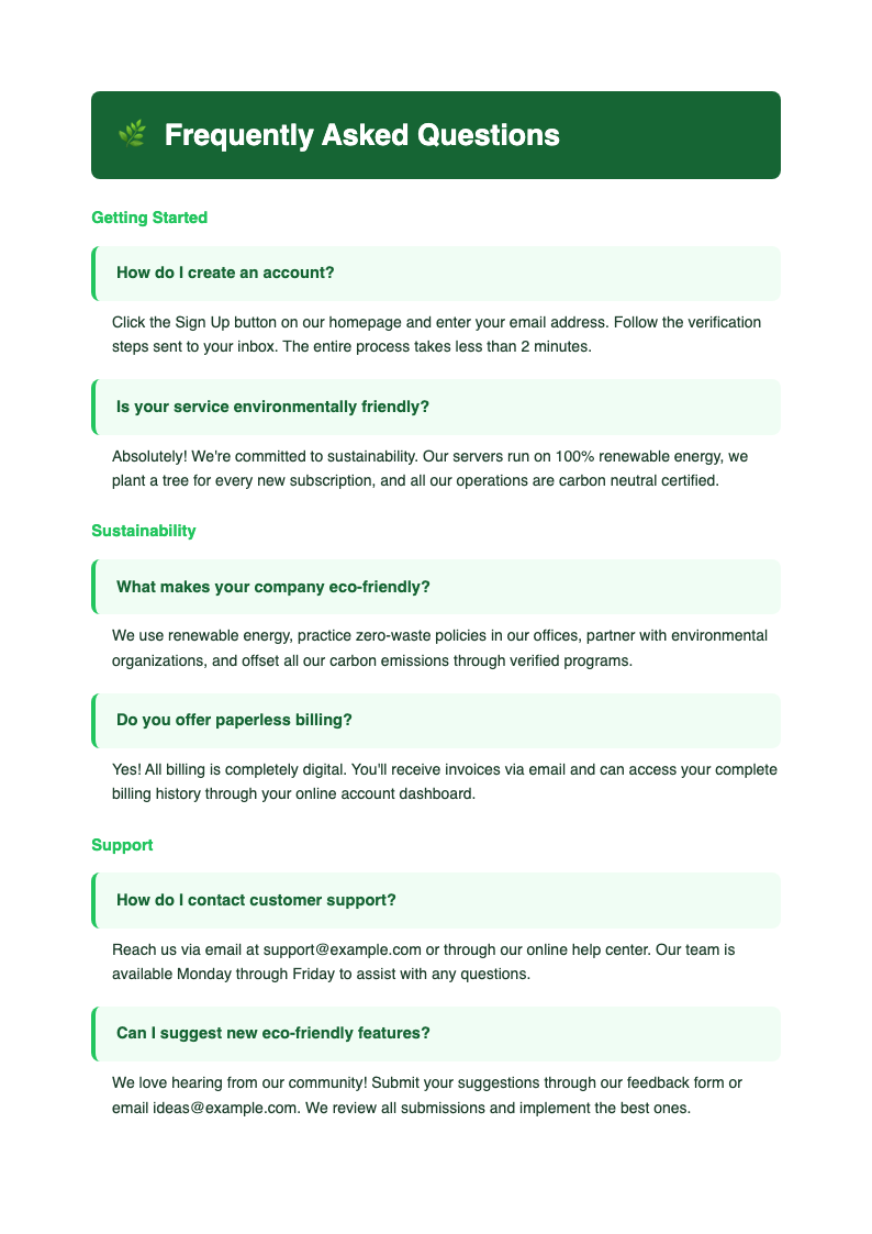 Green nature Q&A
